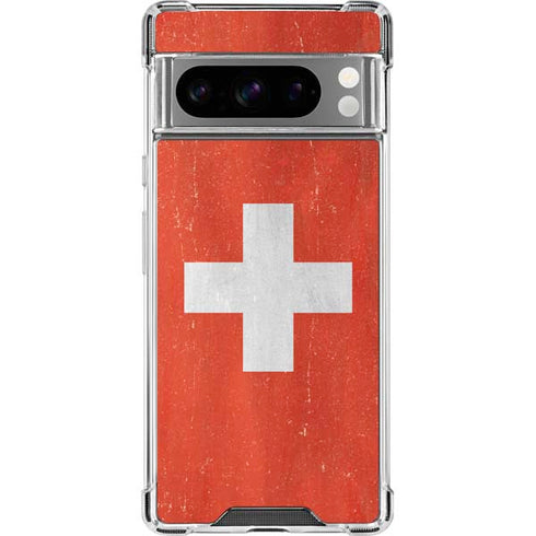 Switzerland Flag Distressed Google Pixel 8 Pro Clear Case